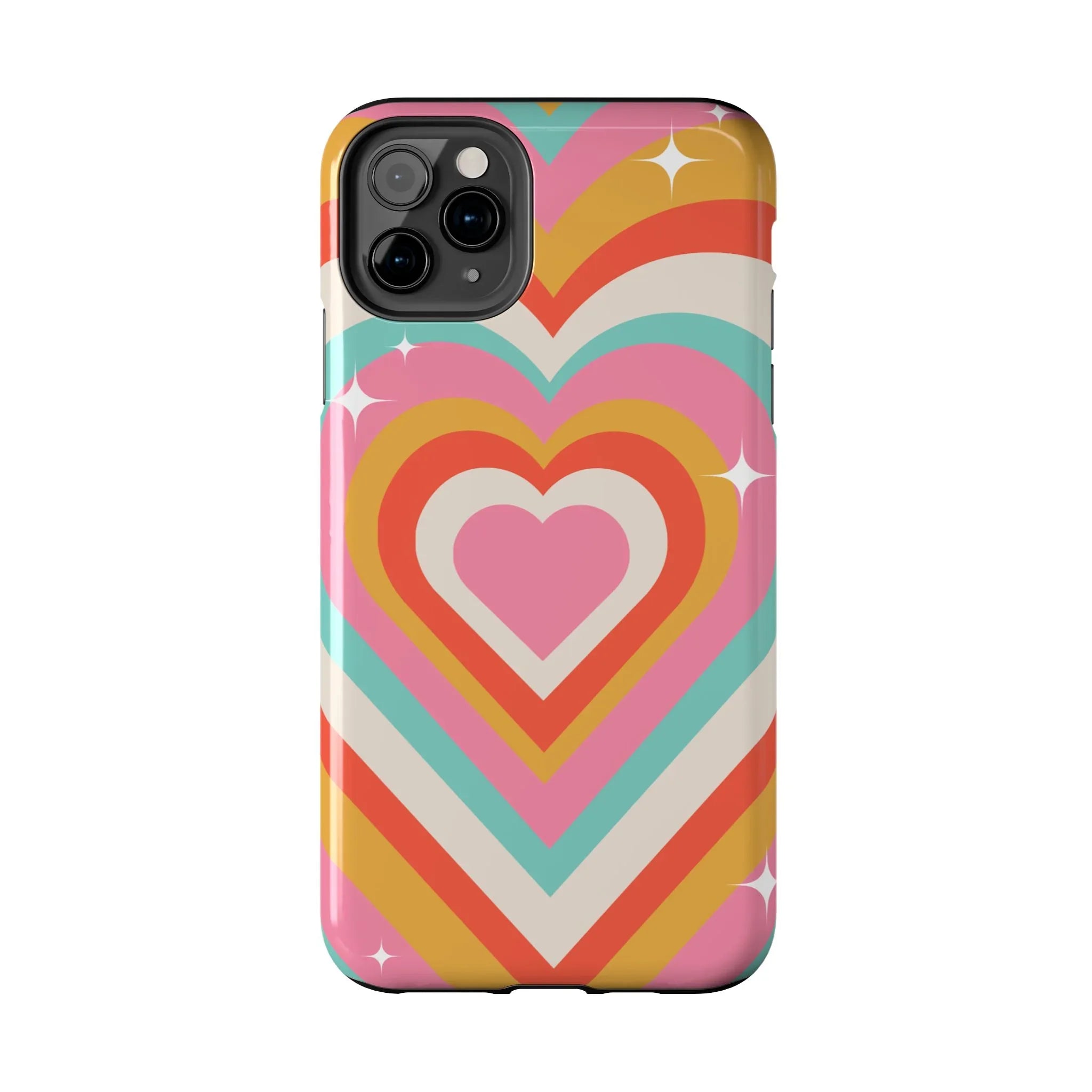 Psychedelic Hearts Phone Case (Apple & Android) - Pink Sweetheart