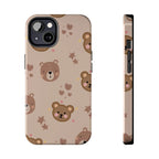 Boho Brown Bear Phone Case (Apple & Android) - Pink Sweetheart