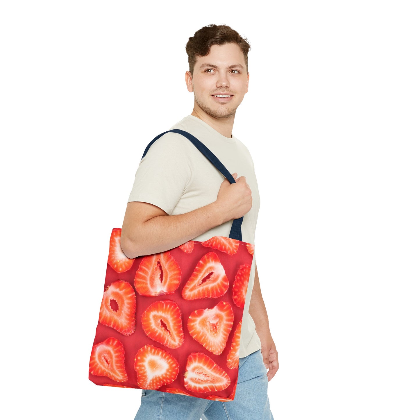 Sweet Sliced Strawberries Tote Bag