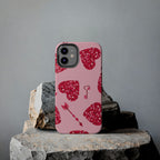 Sparkling Red Hearts Phone Case (Apple & Android)