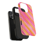 Pink Lemon Stripes Phone Case (Apple & Android) - Pink Sweetheart