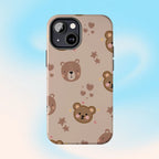 Boho Brown Bear Phone Case (Apple & Android) - Pink Sweetheart