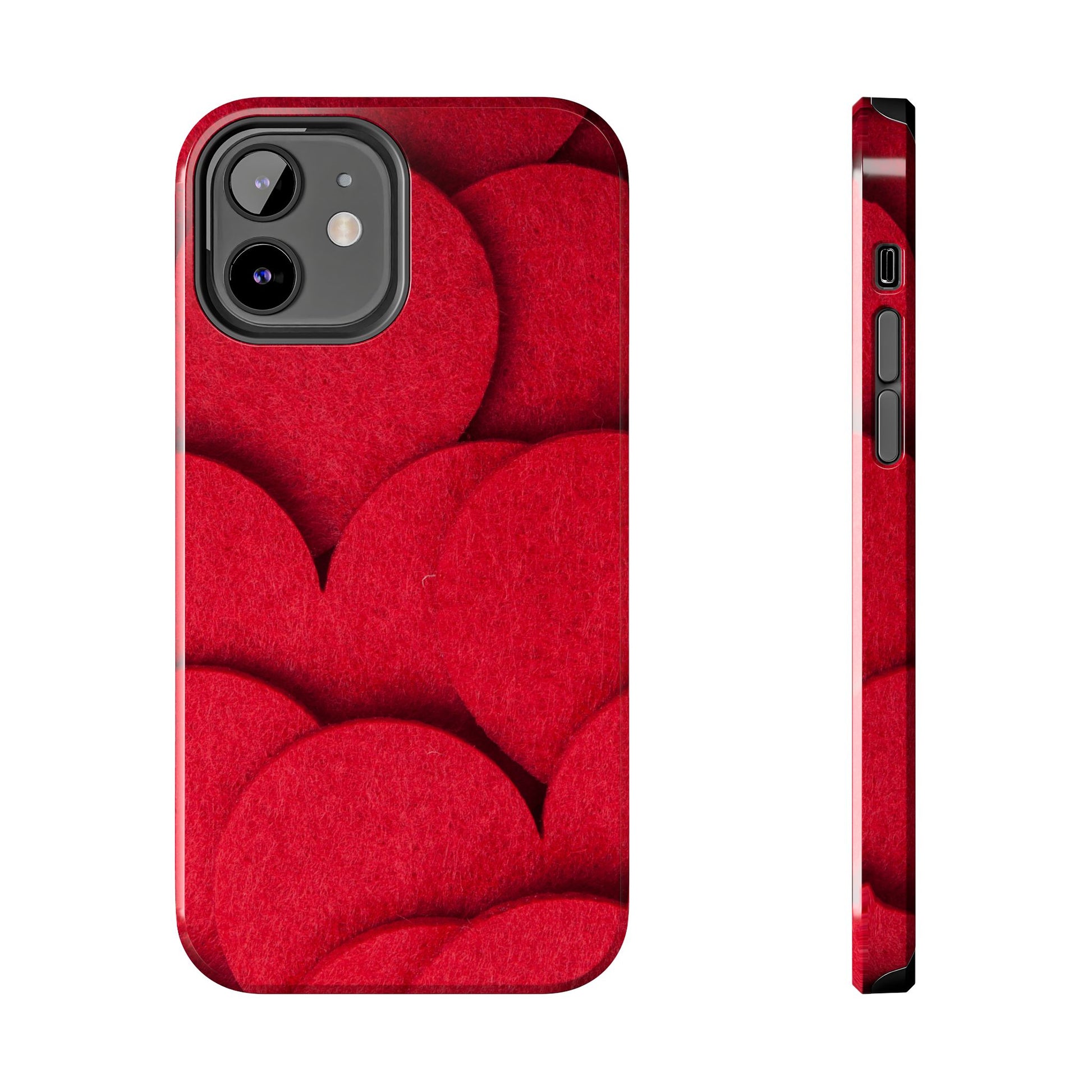 Big Red Felt Hearts Phone Case (Apple & Android)