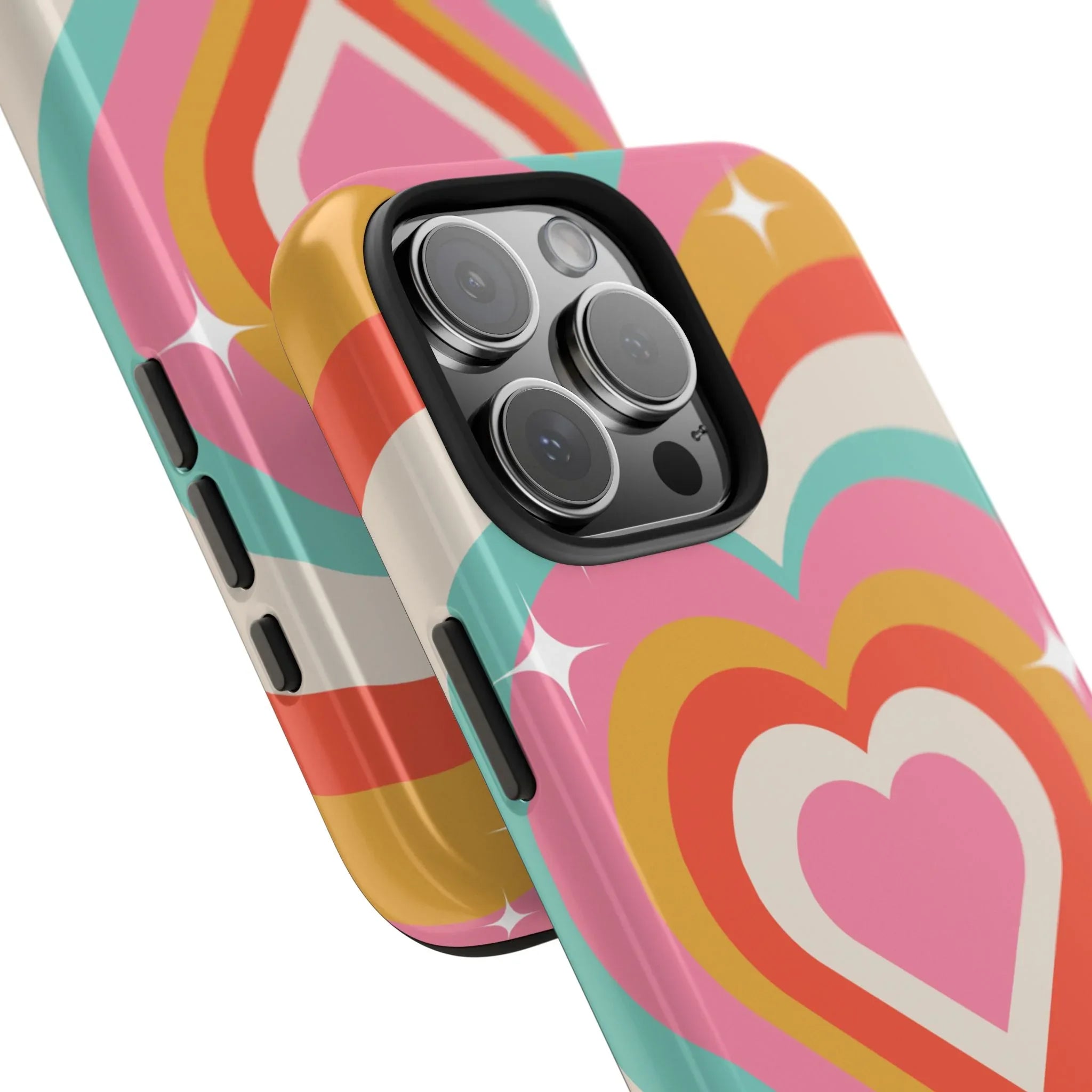 Psychedelic Hearts Phone Case (Apple & Android) - Pink Sweetheart