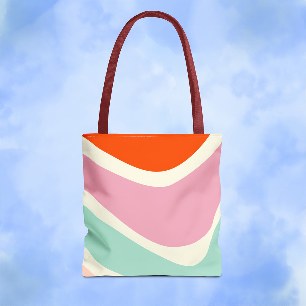 Retro Color Wave Tote Bag