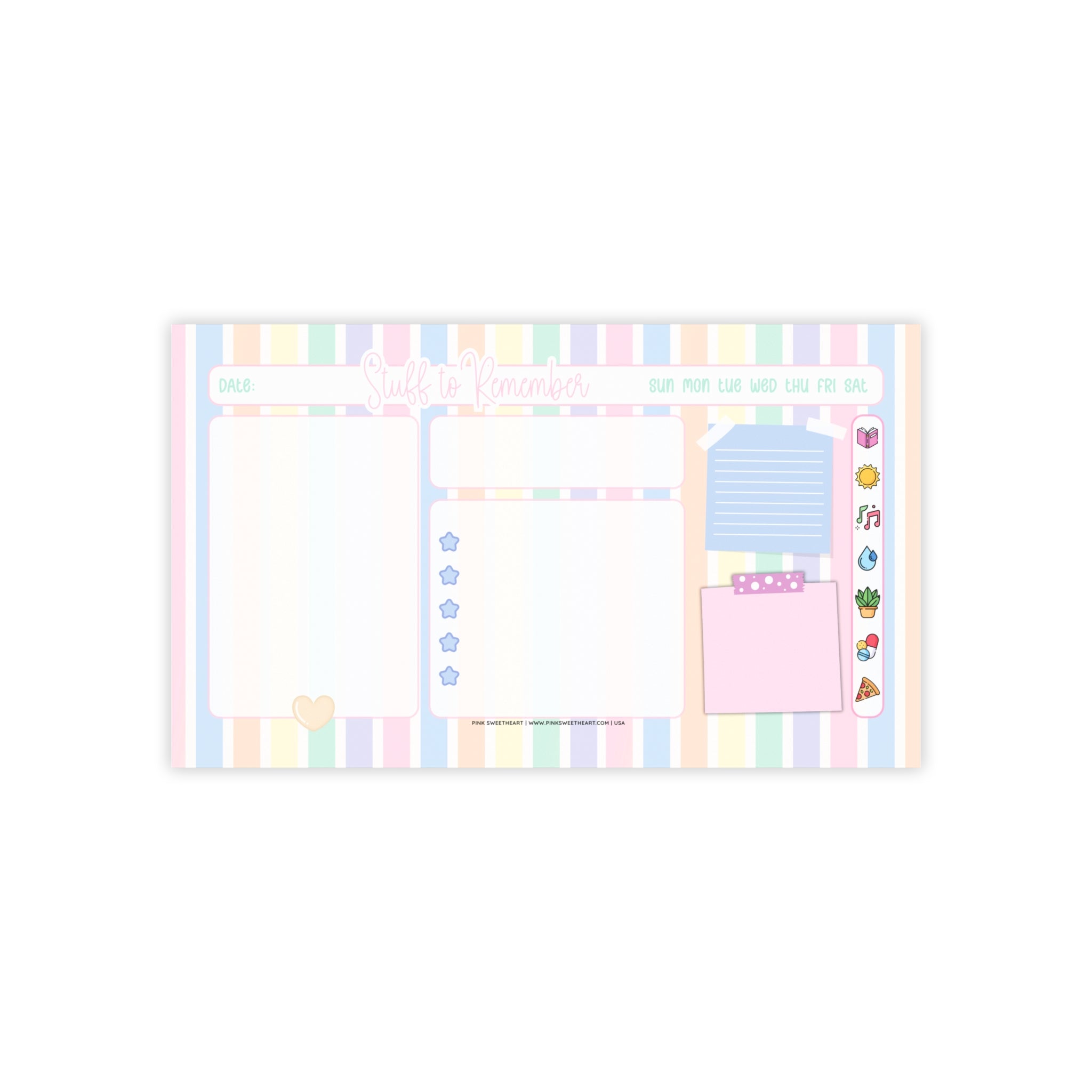 Pastel Stripes Sticky Note Pad
