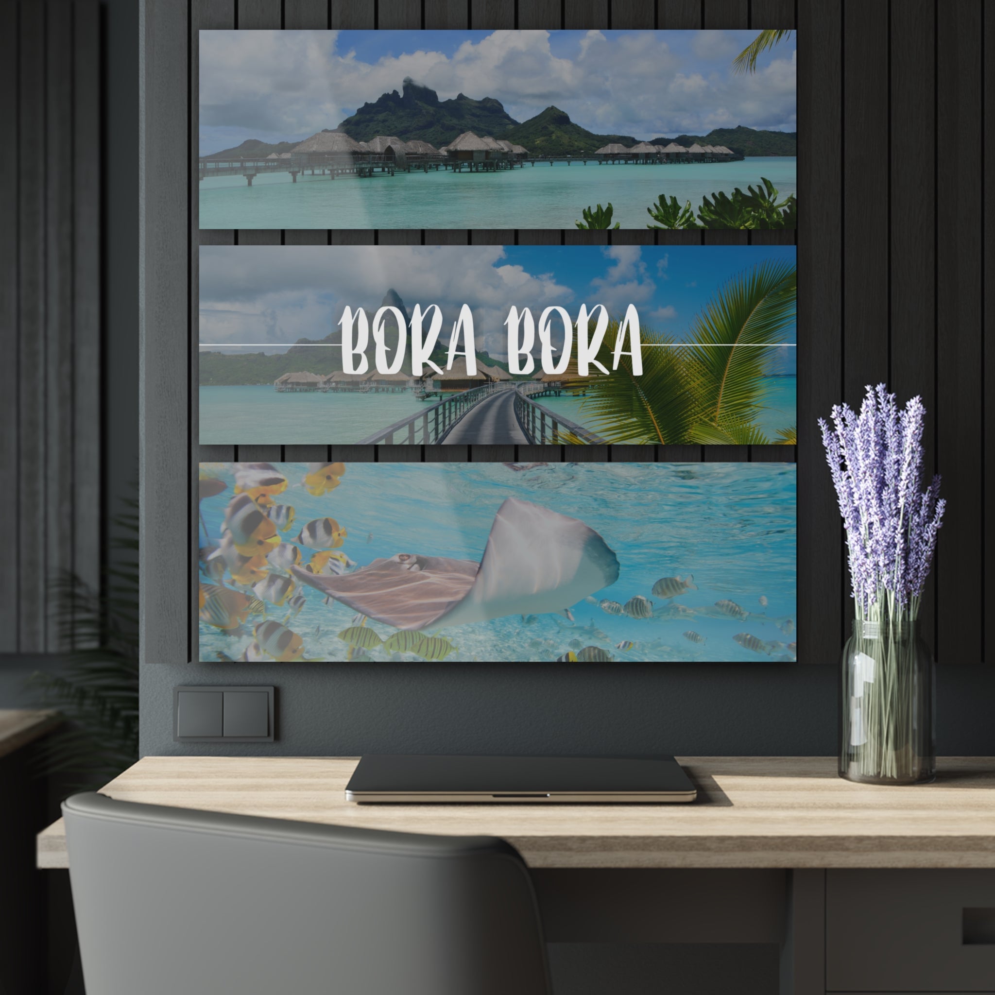 Bora Bora Skyline Acrylic Prints (Triptych)