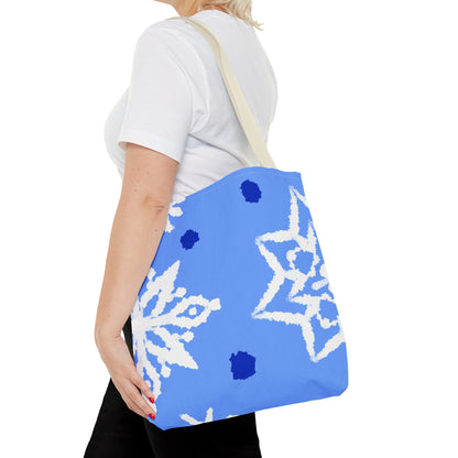 Blue Winter Snowflakes Tote Bag