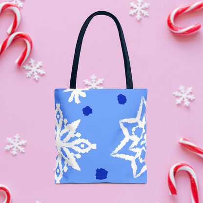 Blue Winter Snowflakes Tote Bag