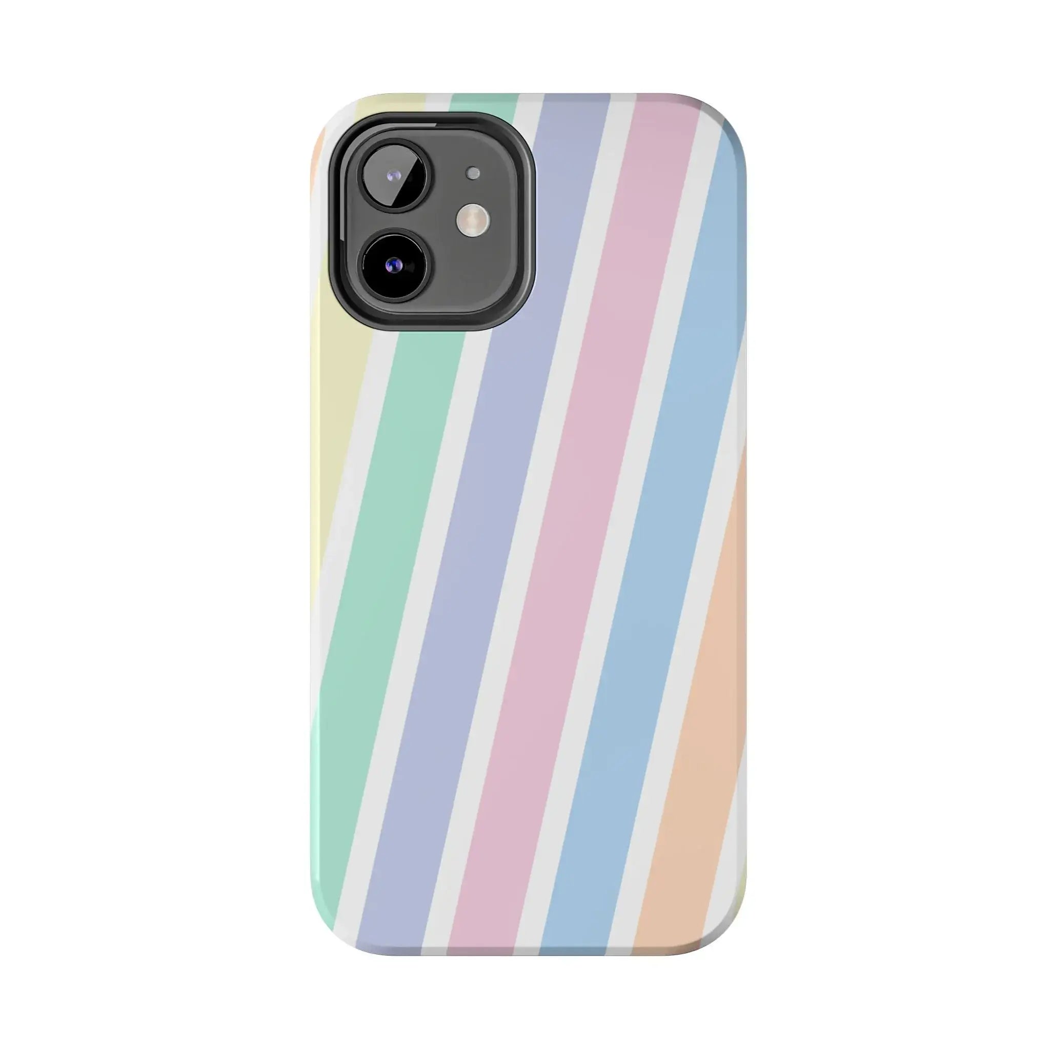 Pretty Pastel Lines Phone Case (Apple & Android) - Pink Sweetheart