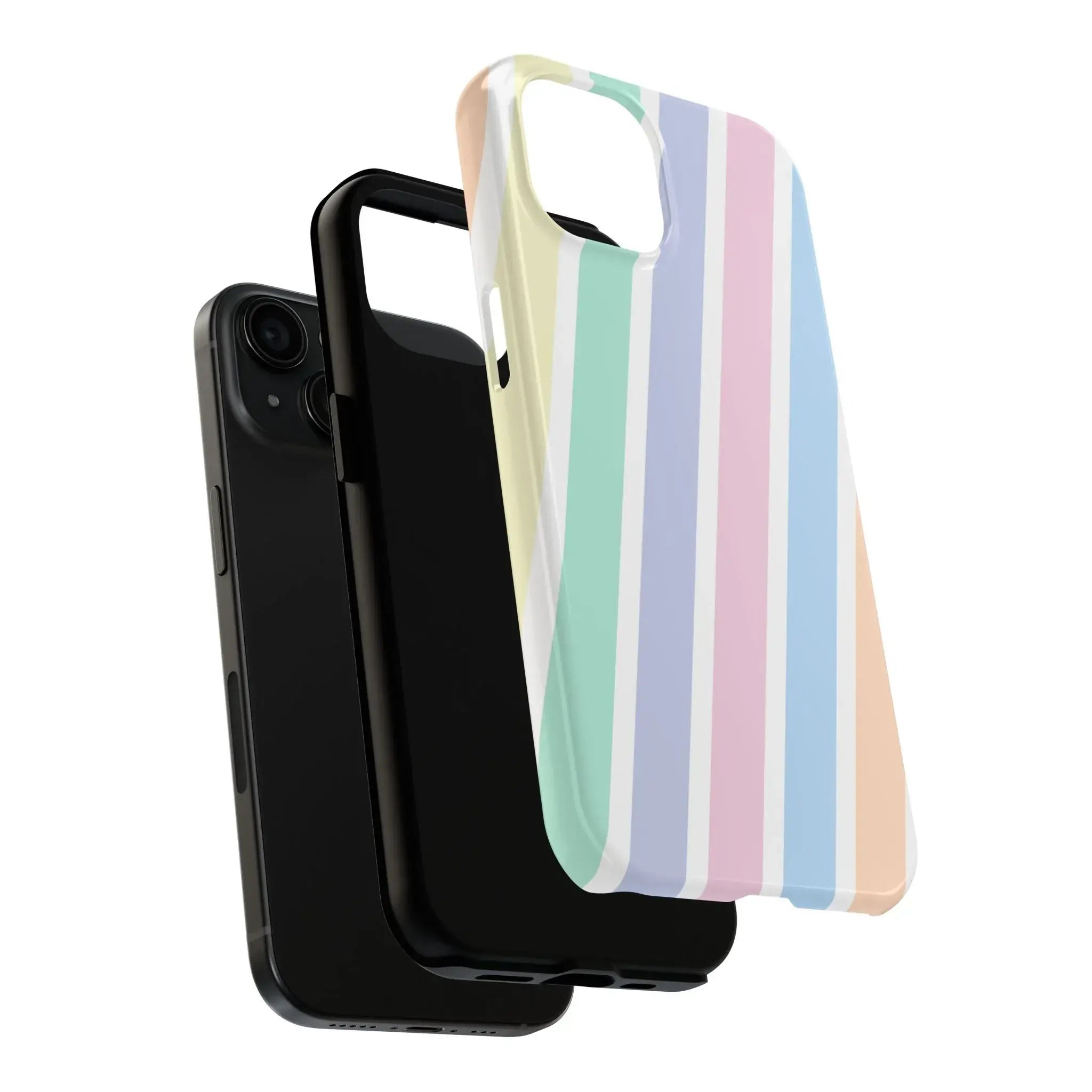 Pretty Pastel Lines Phone Case (Apple & Android) - Pink Sweetheart