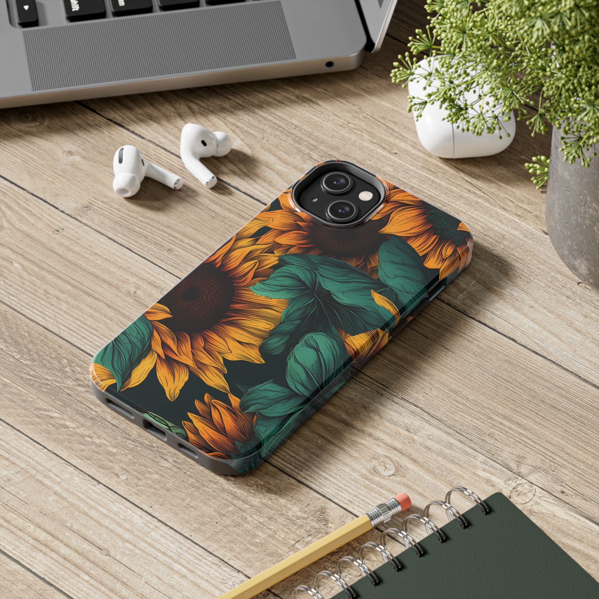 Dark Sunflower Phone Case (Apple & Android)