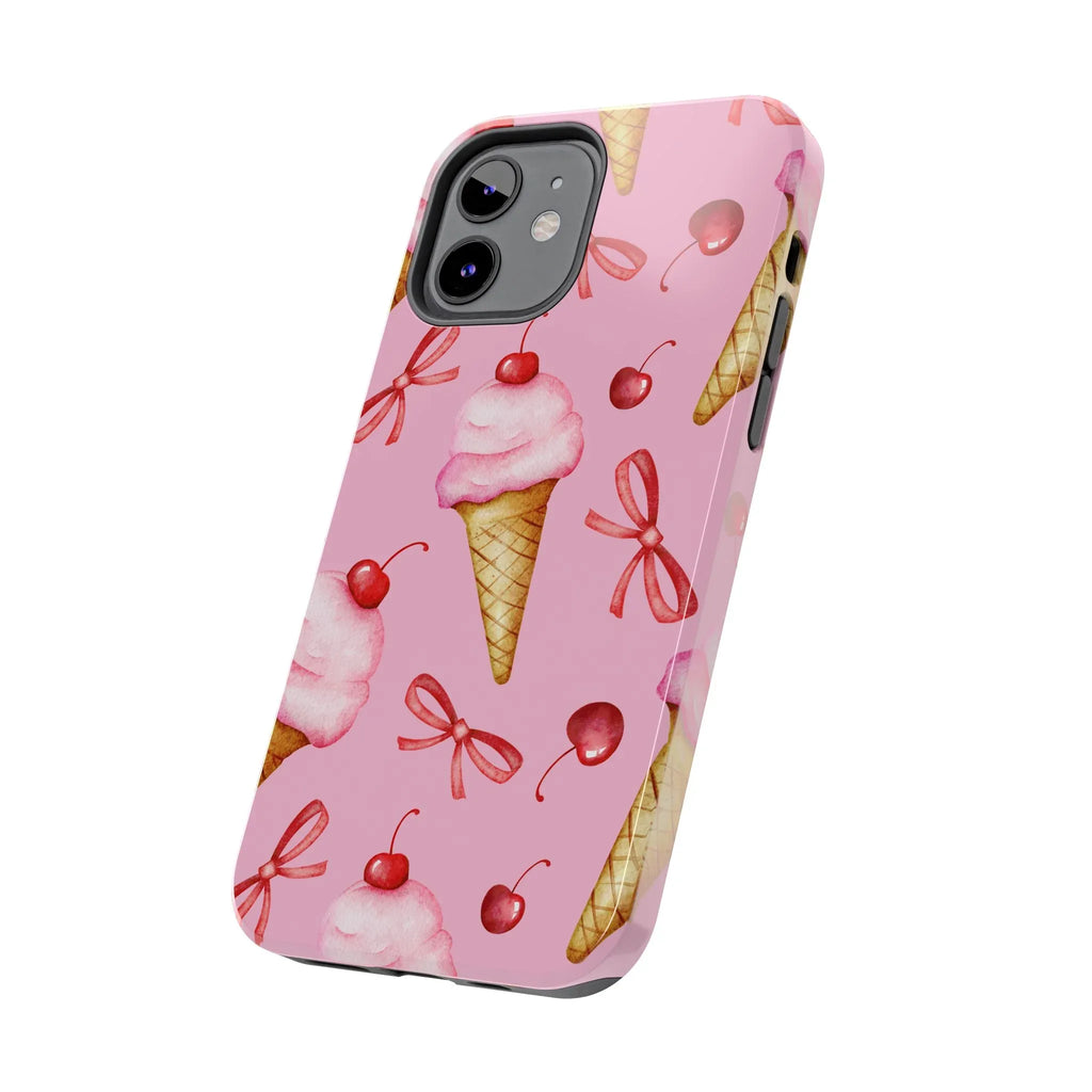 Cherry on Top Ice Cream Phone Case (Apple & Android) - Pink Sweetheart