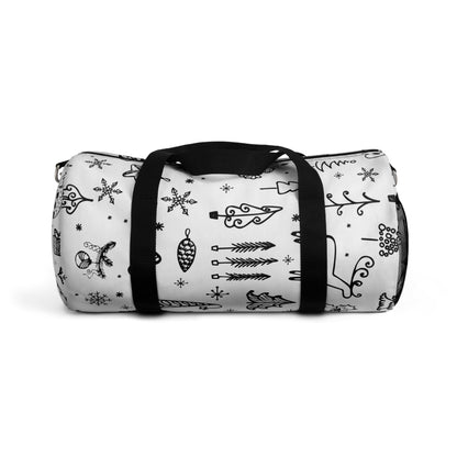 Bolsa de lona navideña en blanco y negro 