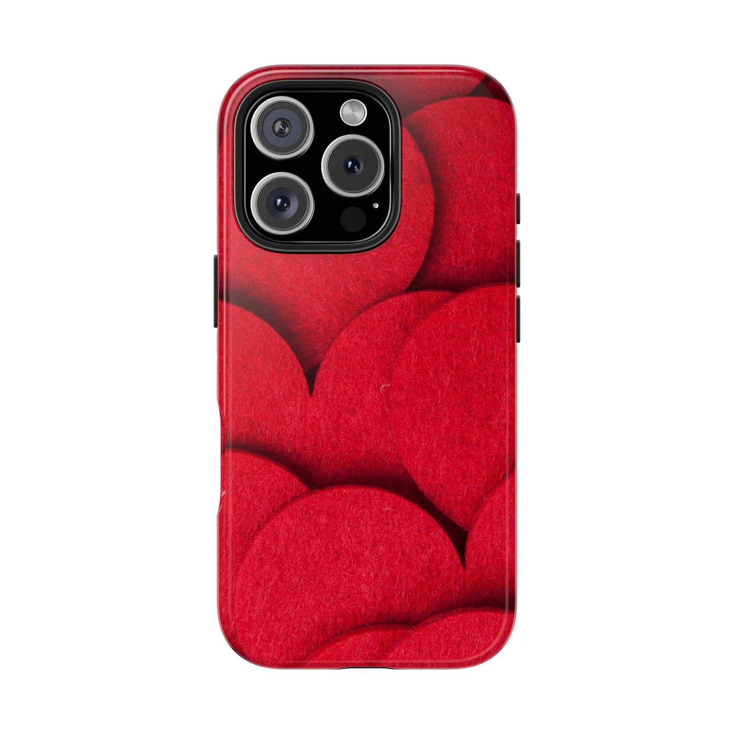 Big Red Felt Hearts Phone Case