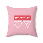 Influencer Engagement Square Pillow - Pink