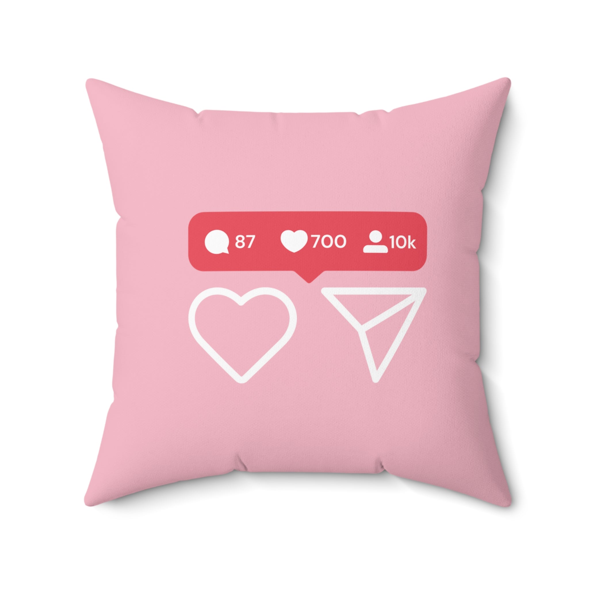 Influencer Engagement Square Pillow - Pink