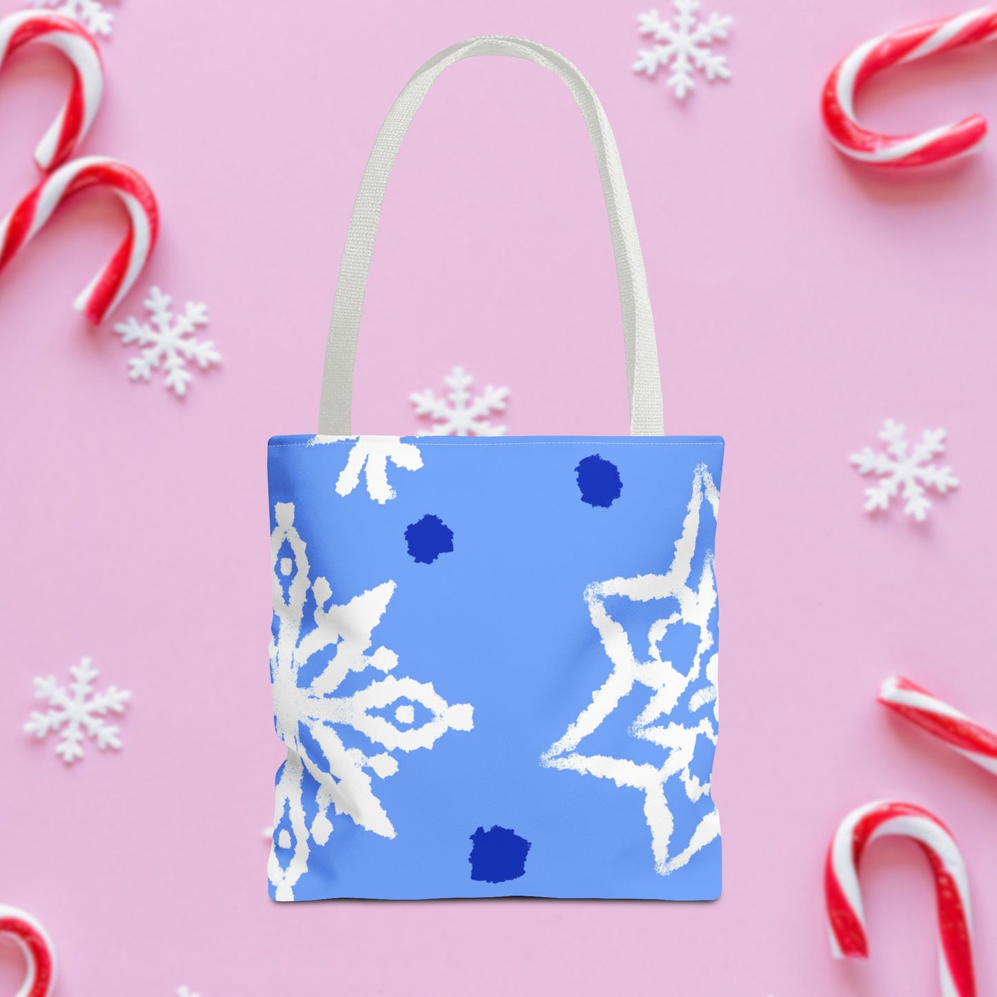 Blue Winter Snowflakes Tote Bag