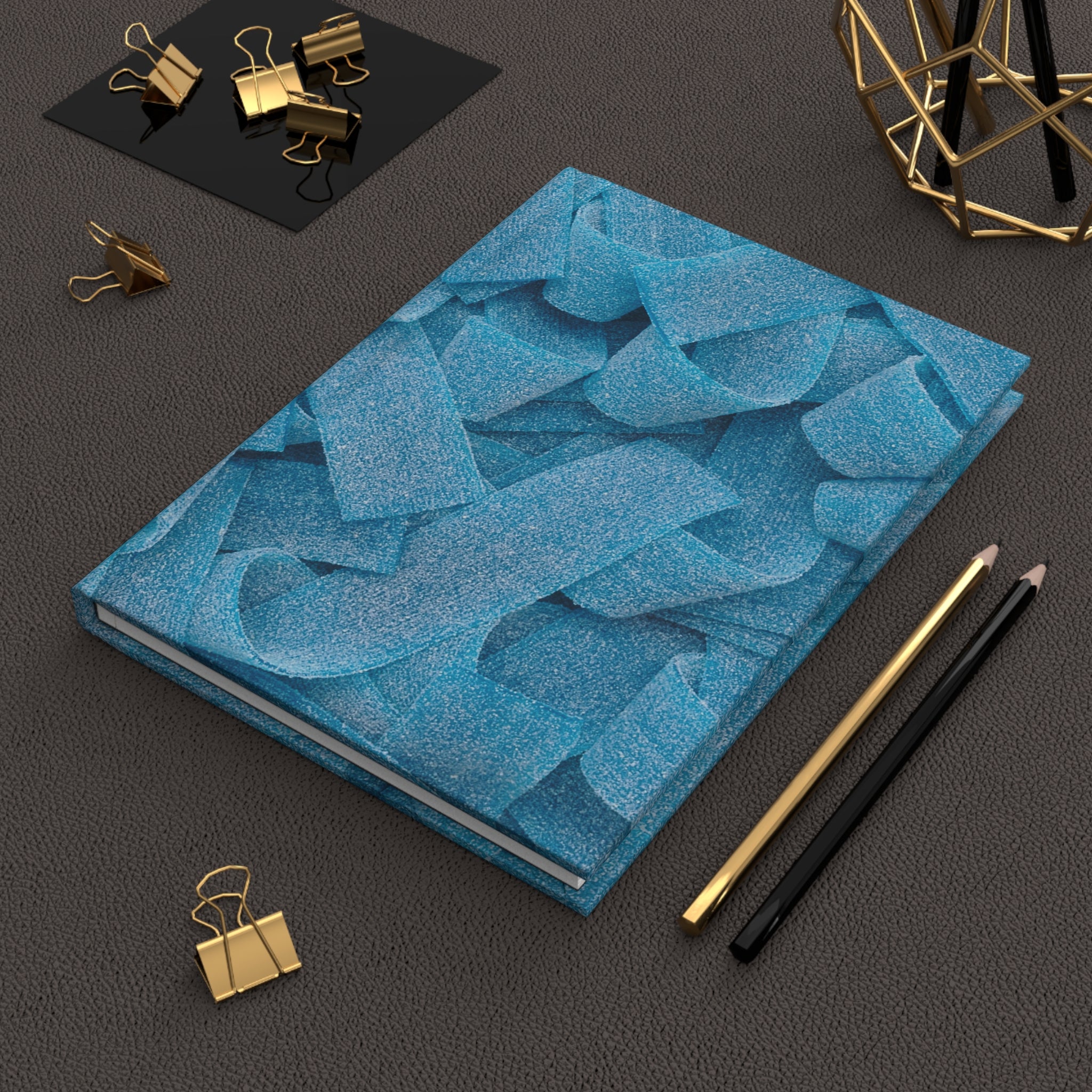 Sour Blue Candy Strips Hardcover Matte Journal