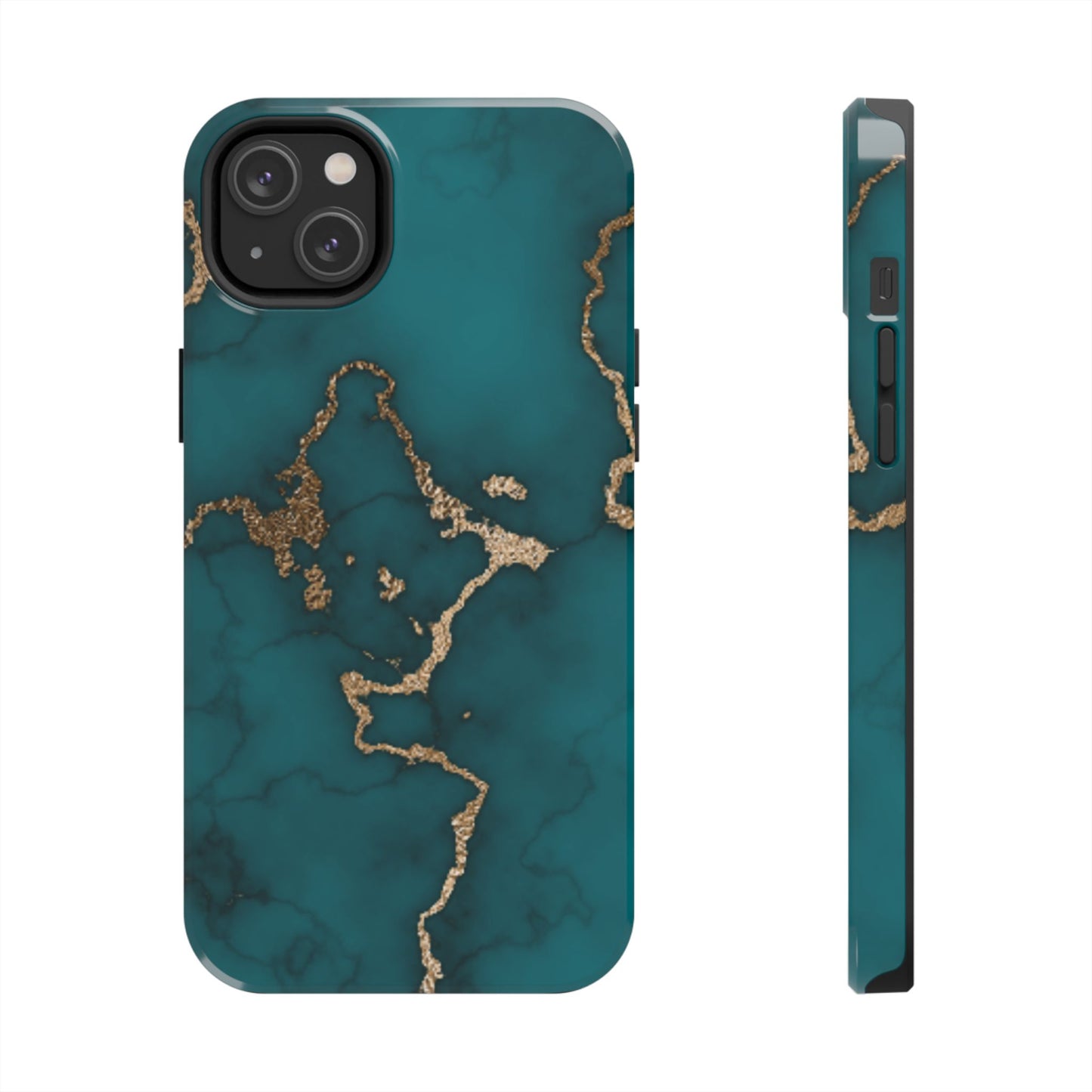 Green & Gold Marble Phone Case