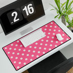 Pink Polks Dot Desk Mat