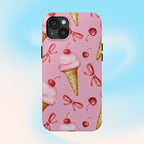 Cherry on Top Ice Cream Phone Case (Apple & Android) - Pink Sweetheart