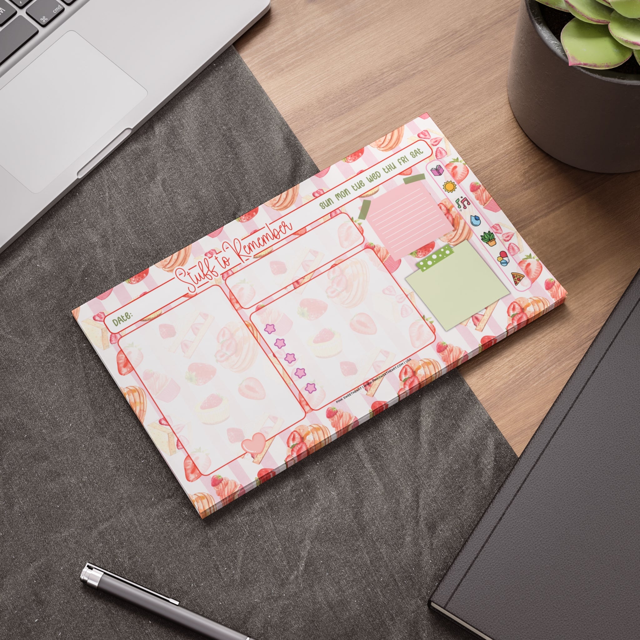 Strawberry Desserts Sticky Note Pad