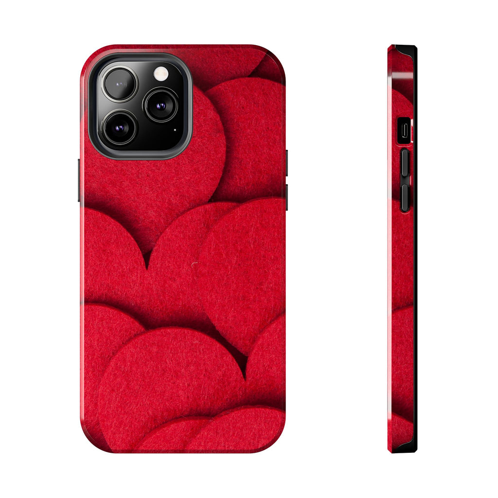 Big Red Felt Hearts Phone Case (Apple & Android)