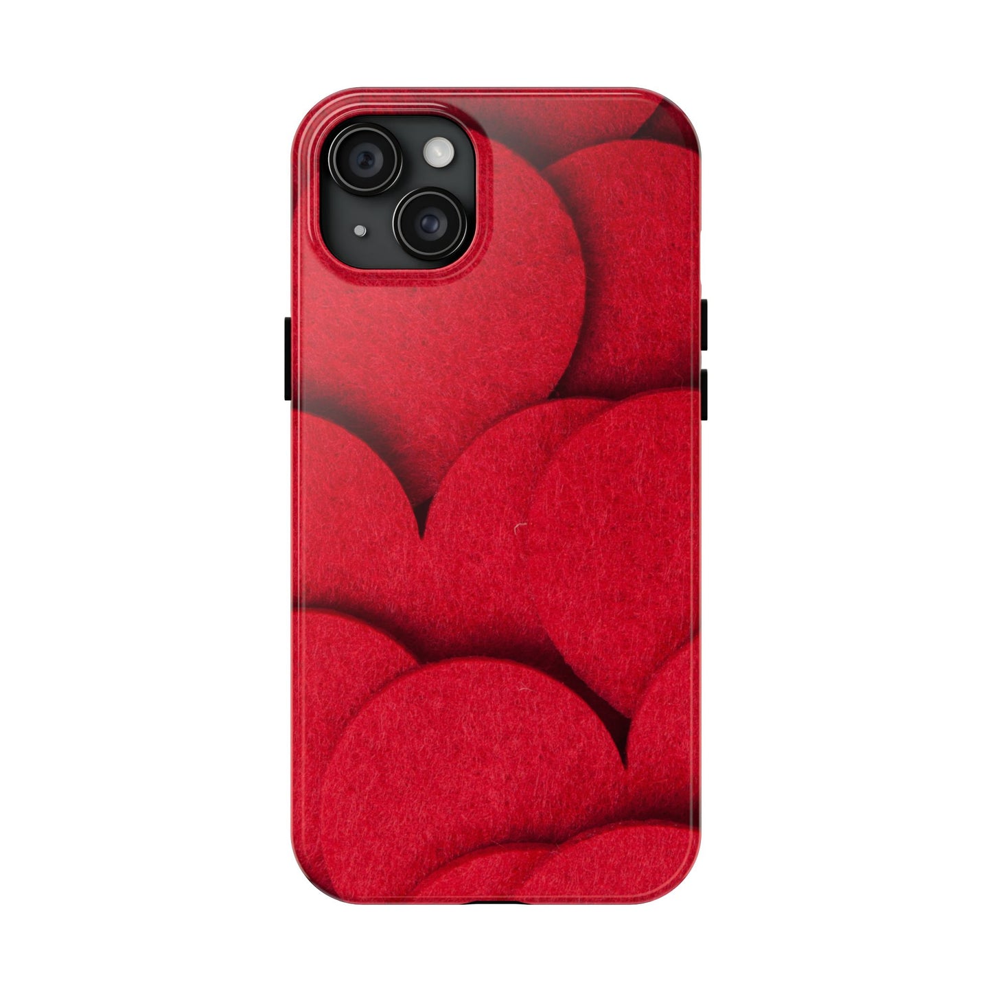 Big Red Felt Hearts Phone Case