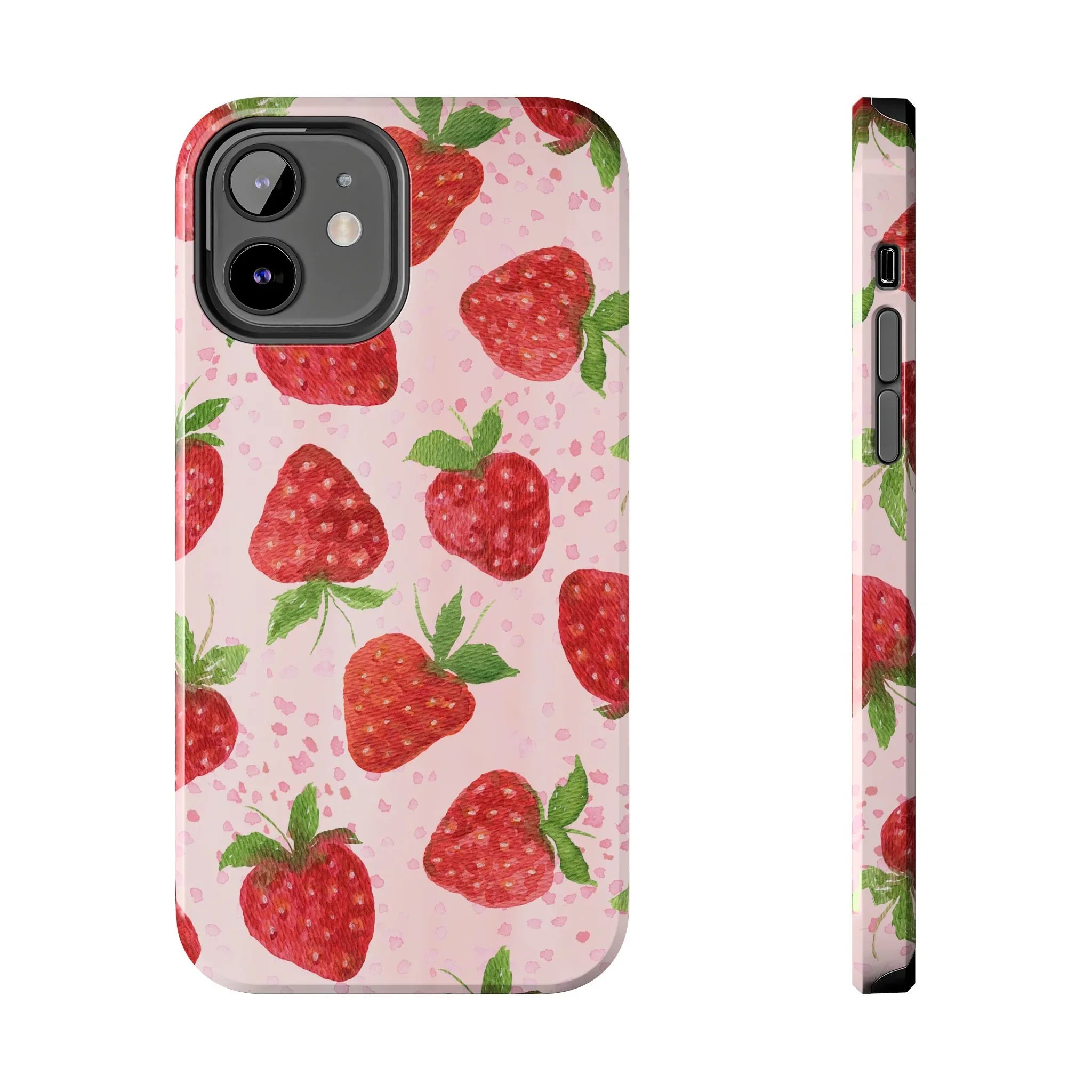 Cute Strawberries Phone Case (Apple & Android) - Pink Sweetheart