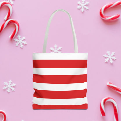 Red & White Peppermint Tote Bag