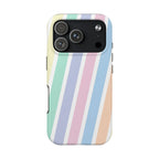 Pretty Pastel Lines Phone Case (Apple & Android) - Pink Sweetheart