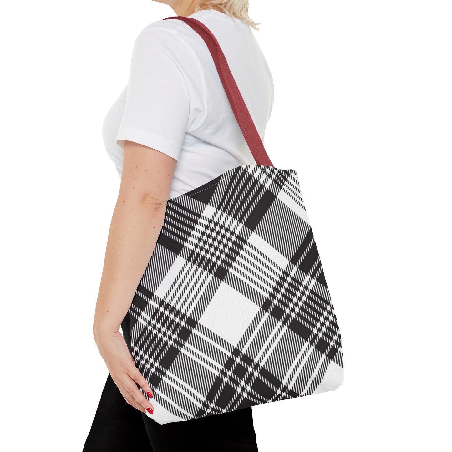 Black Check Tote Bag