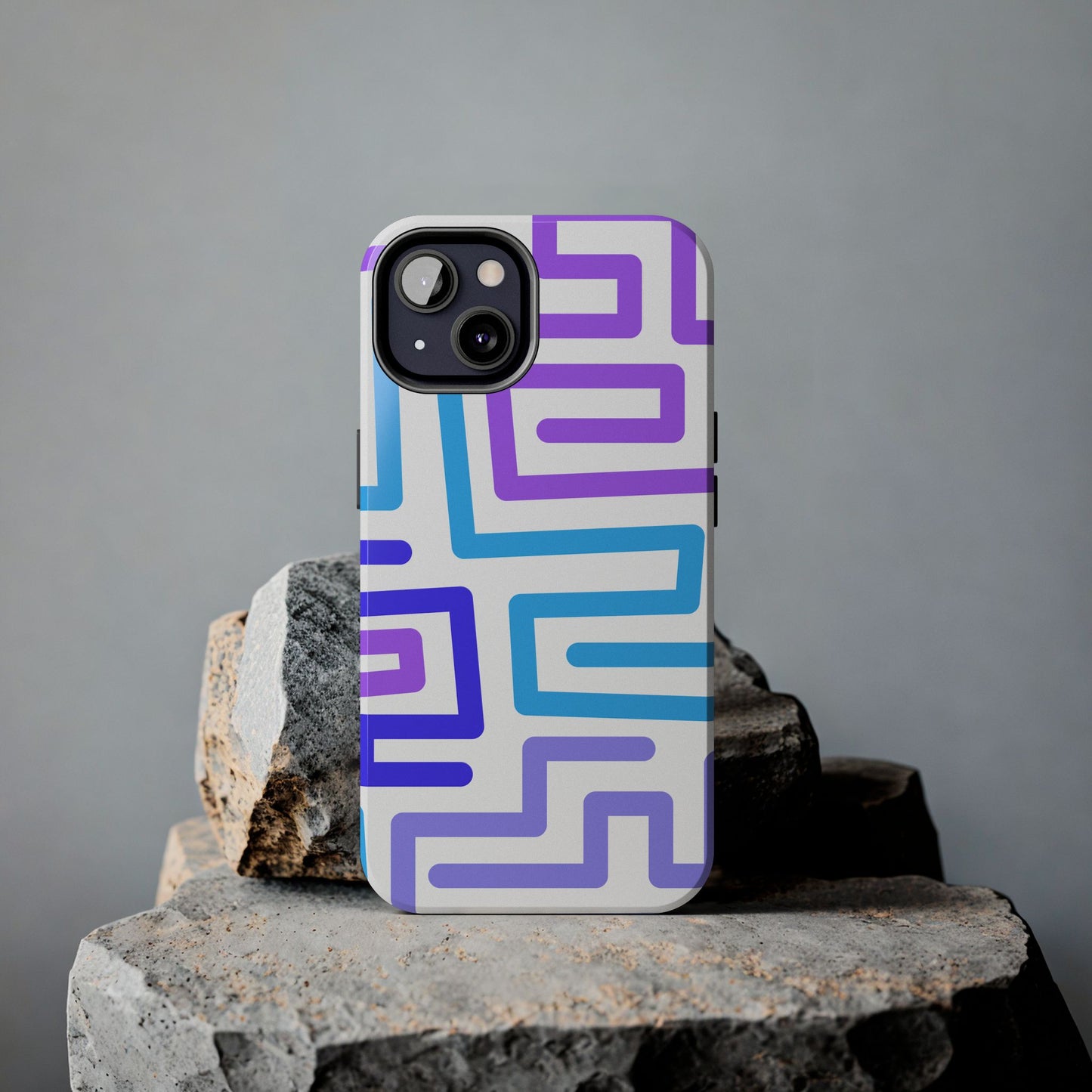 Abstract Neon Maze Phone Case