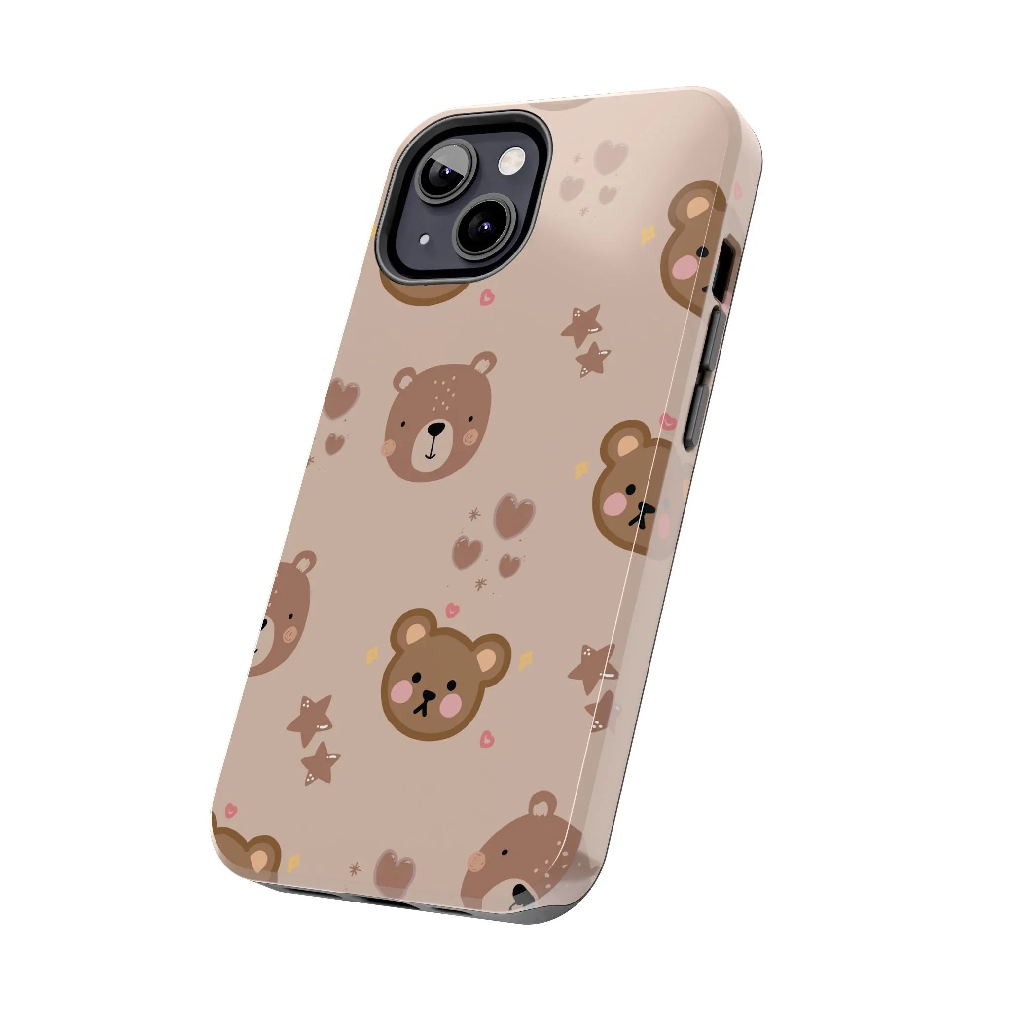 Boho Brown Bear Phone Case (Apple & Android) - Pink Sweetheart