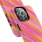 Pink Lemon Stripes Phone Case (Apple & Android) - Pink Sweetheart