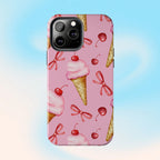 Cherry on Top Ice Cream Phone Case (Apple & Android) - Pink Sweetheart