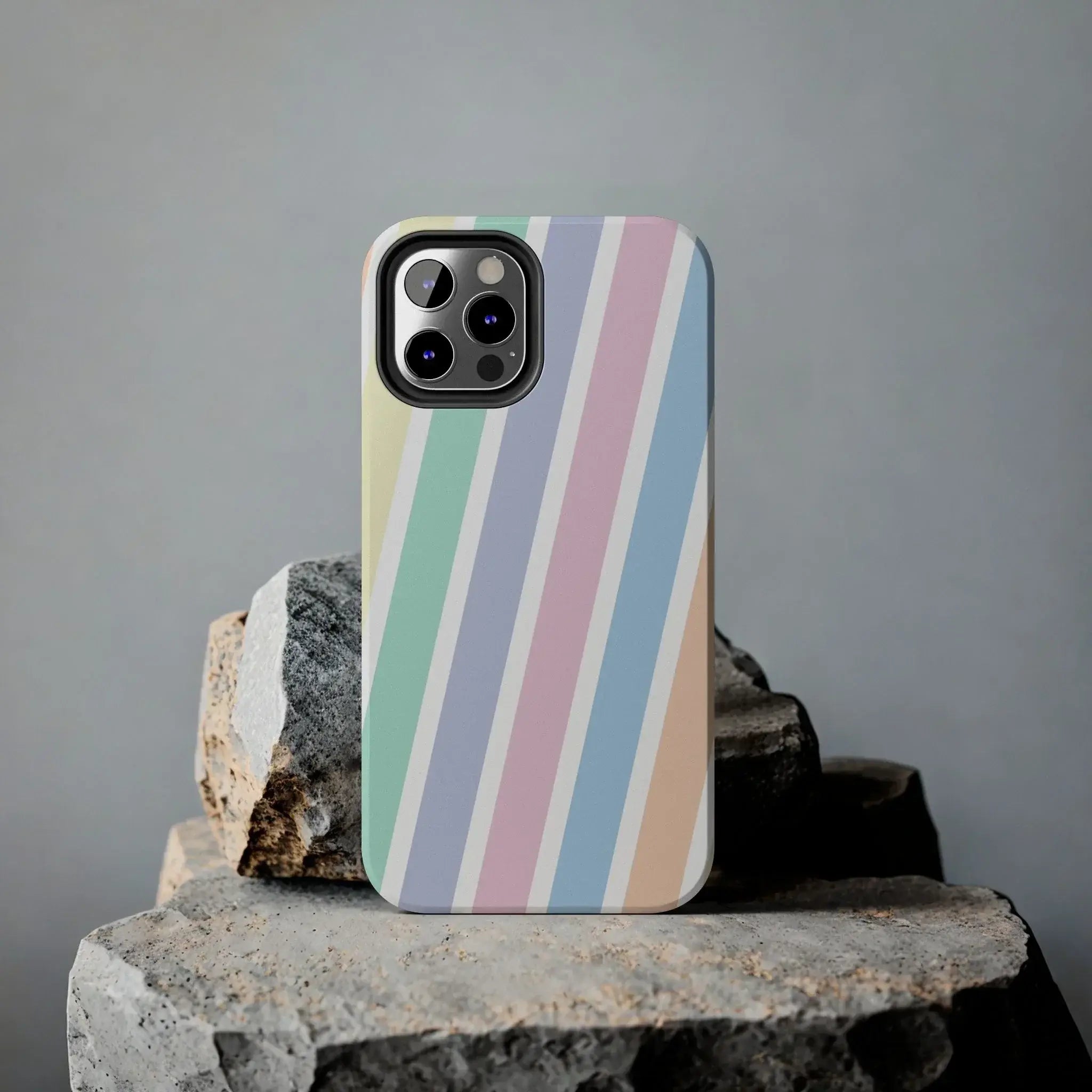 Pretty Pastel Lines Phone Case (Apple & Android) - Pink Sweetheart