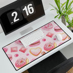 Pink Macaron Cookies Desk Mat