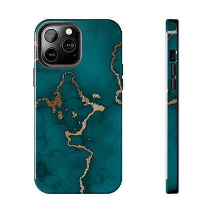 Green & Gold Marble Phone Case