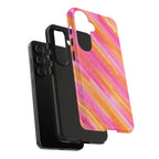 Pink Lemon Stripes Phone Case (Apple & Android) - Pink Sweetheart
