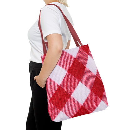 Red & White Checked Tote Bag