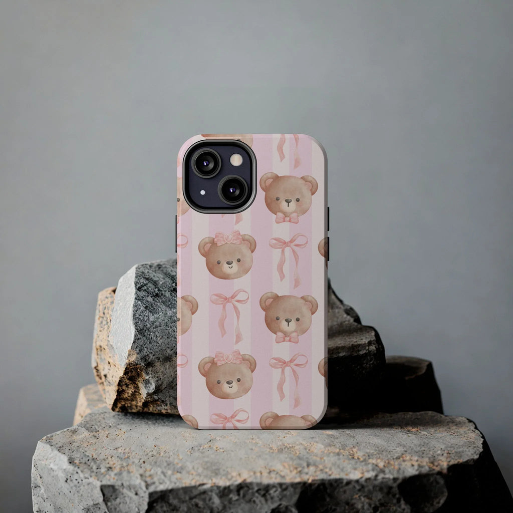 Cuddly Teddy Bear Phone Case (Apple & Android) - Pink Sweetheart
