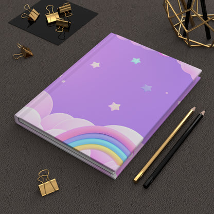 Cuaderno mate de tapa dura del universo arcoíris 