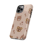Boho Brown Bear Phone Case (Apple & Android) - Pink Sweetheart