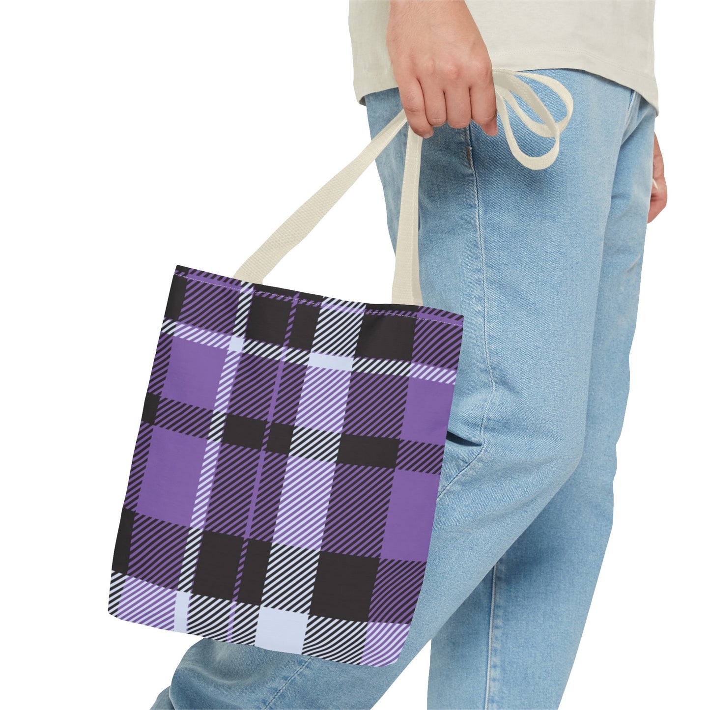 Purple Tartan Plaid Tote Bag