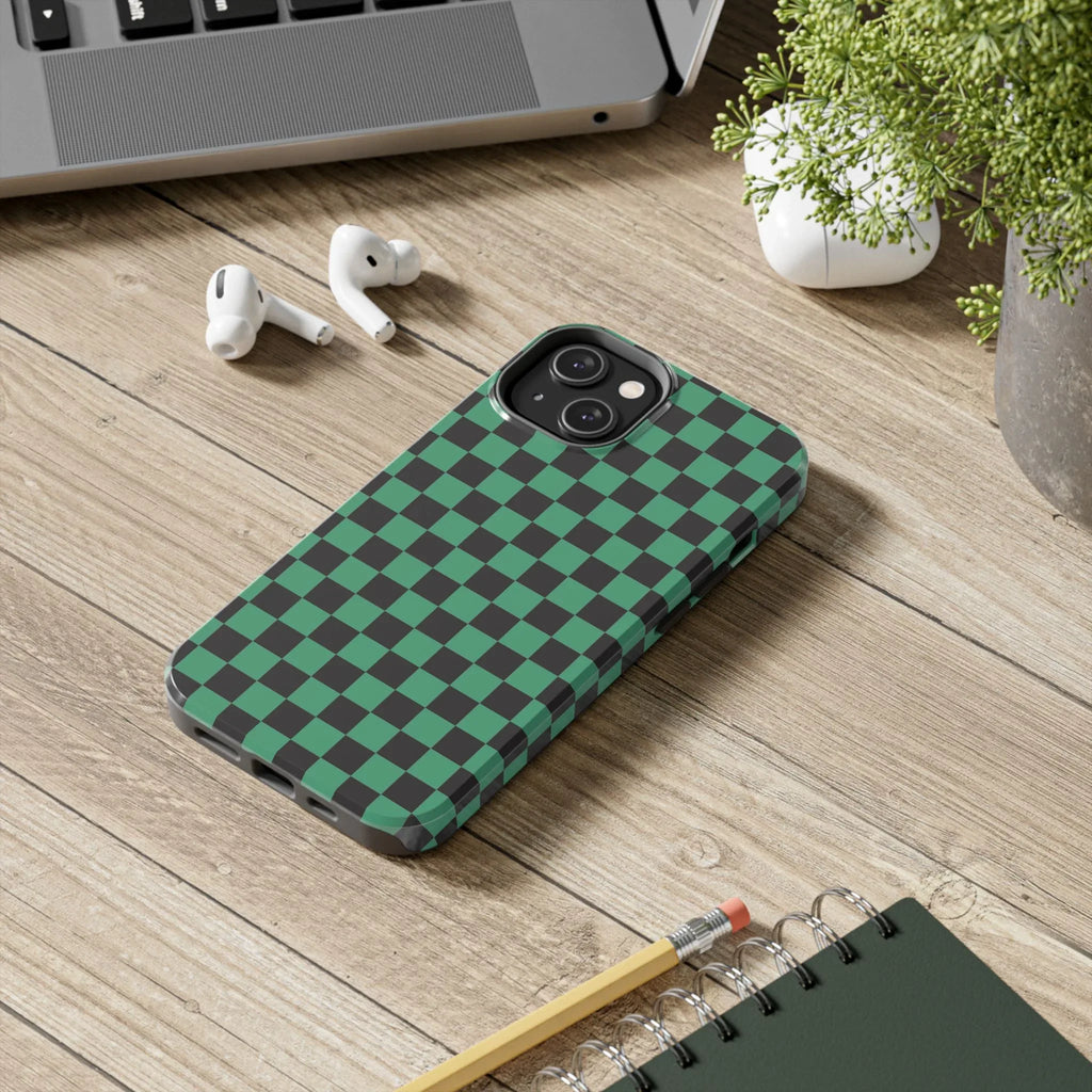 Checkered Kimono Tough Phone Case (Apple & Android) - Pink Sweetheart