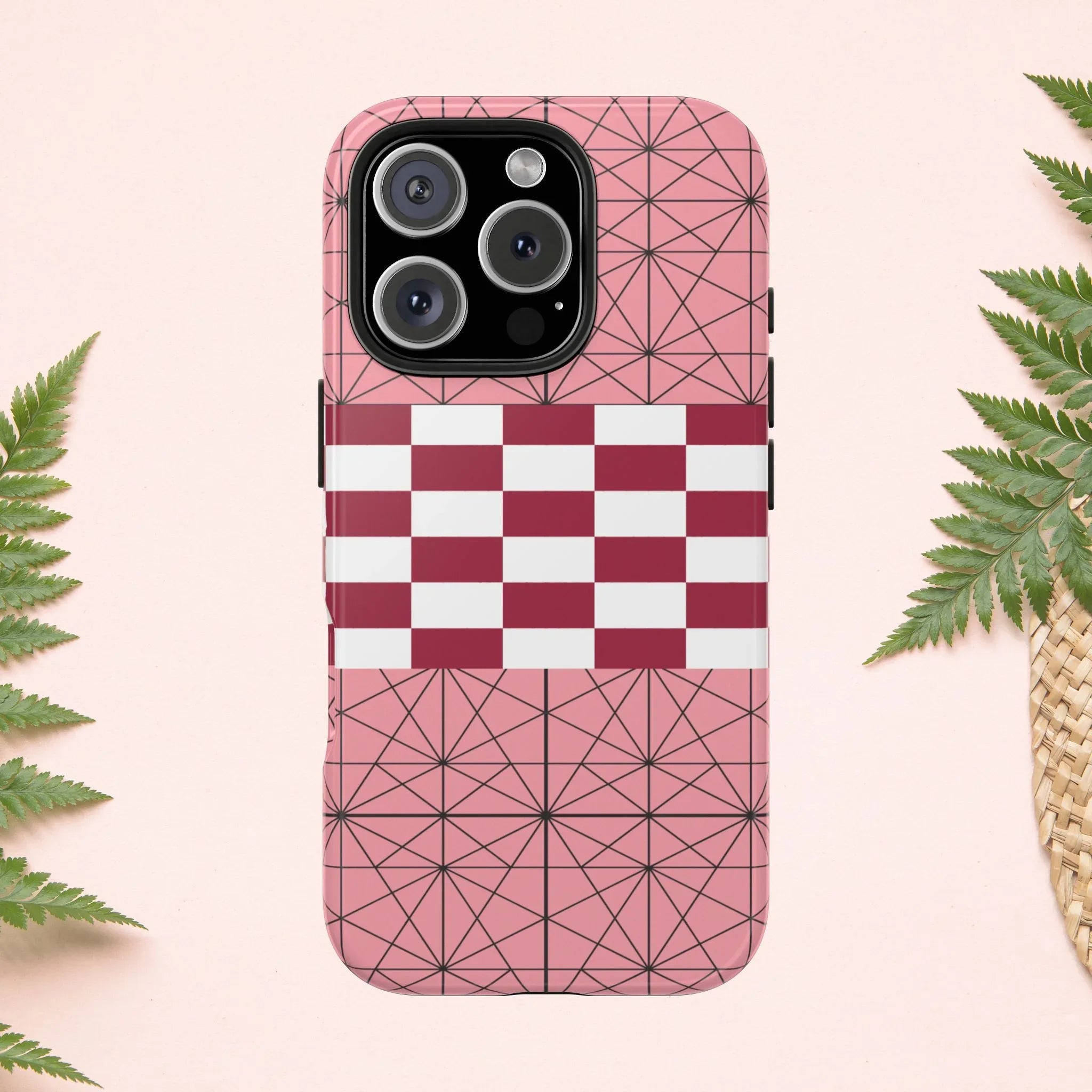 Geometric Kimono Tough Phone Case (Apple & Android) - Pink Sweetheart