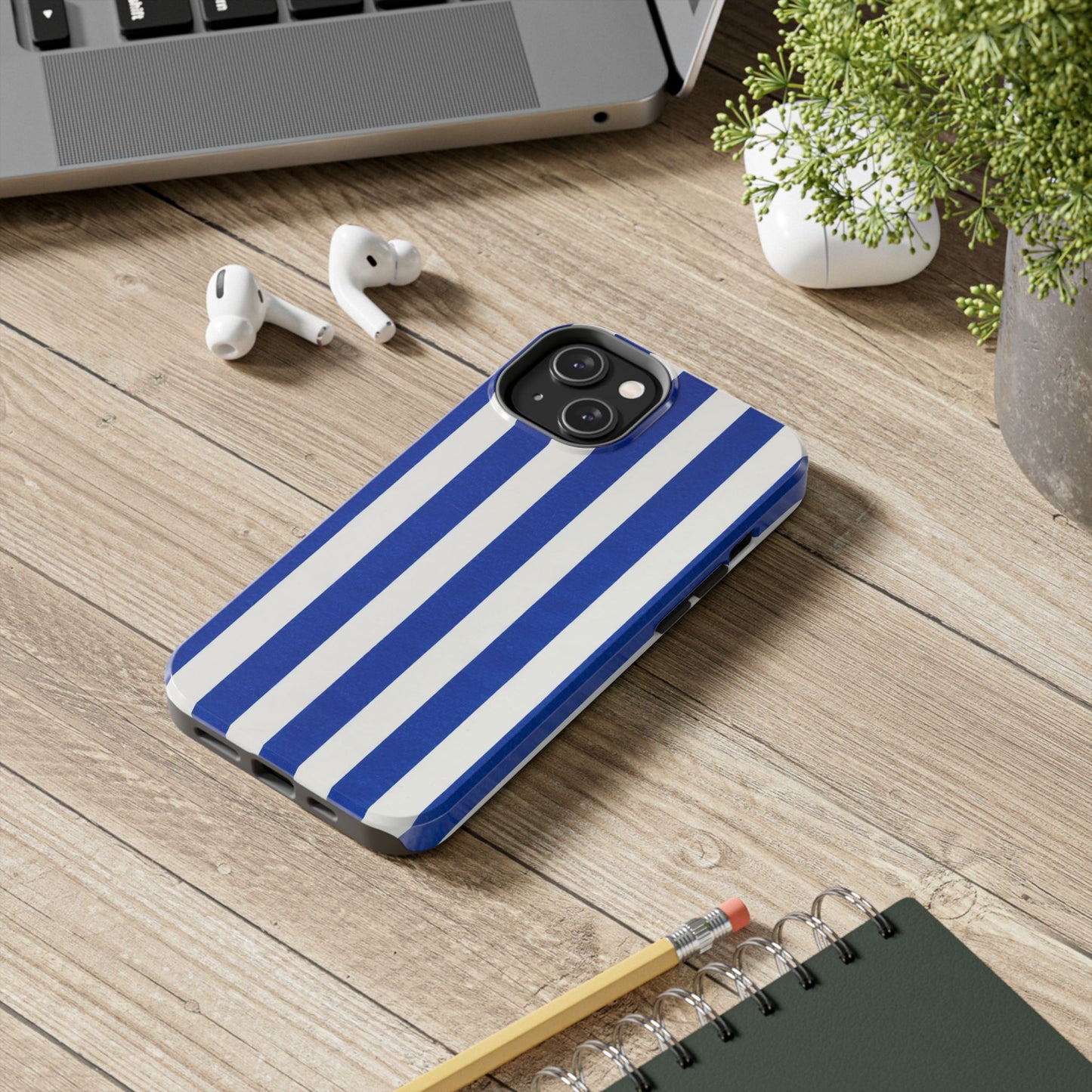 Blue & White Stripes Phone Case