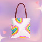 Rainbow Hearts Tote Bag